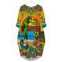 It's 5 O'clock Somewhere Parrot Drink Cocktail Tropical Long Sleeve Midi Dress