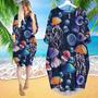 Jellyfish Disco Party Awesome Sea Long Sleeve Midi Dress