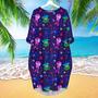 Jellyfish Sealife Colorful Long Sleeve Midi Dress