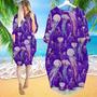 Jellyfish Squid Swimming Undersea Long Sleeve Midi Dress