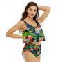 Labatt Blue Watermelon Ruffled Vest Swimsuit