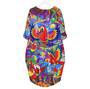 Mardi Gras Parrot Long Sleeve Midi Dress