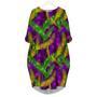 Mardi Gras Pattern Long Sleeve Midi Dress