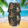 Mexico Traditional Tattooing Style Sleeve Midi Dress