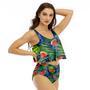 Michelob Ultra Watermelon Ruffled Vest Swimsuit