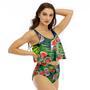 Miller Lite Watermelon Ruffled Vest Swimsuit