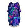 Neon Jellyfish Undersea Colorful Long Sleeve Midi Dress