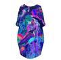 Neon Jellyfish Undersea Colorful Long Sleeve Midi Dress