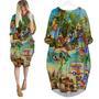 Parrots Cocktail Party In Hawaii Island Long Sleeve Midi Dress