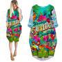 Parrots It's Five O'clock Somewhere Margarita Cocktails Tropical Long Sleeve Midi Dress