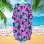 Pink Palm Tree Love Beach Long Sleeve Midi Dress