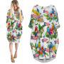 Puerto Rico Parrots Tropical Long Sleeve Midi Dress