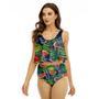 Samuel Adams Watermelon Ruffled Vest Swimsuit