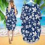 Snails On The Vine White Blue Floral Long Sleeve Midi Dress