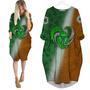 St Patrick's Day Shamrock Heart Long Sleeve Midi Dress