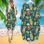 Tiki Summer Vibe Tropical Long Sleeve Midi Dress