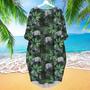 Tropical Rhino Wild Animals Plant Floral Long Sleeve Midi Dress