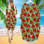 Watermelon Summer Fruit Long Sleeve Midi Dress