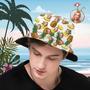 Custom Bucket Hat Personalized Face All Over Print Tropical Flower Print Hawaiian Fisherman Hat - Pineapple