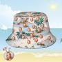 Custom Bucket Hat Personalized Face All Over Print Tropical Flower Print Hawaiian Fisherman Hat - Sea View