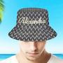 Custom Bucket Hat Unisex Black Fisherman Hat Personalized Your Name