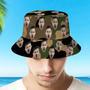 Custom Bucket Hat Unisex Face Bucket Hat Personalize Wide Brim Outdoor Summer Cap Hiking Beach Sports Hats Camouflage Bucket Hat Gift For Lover