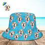 Custom Bucket Hat Unisex Face Bucket Hat Personalize Wide Brim Outdoor Summer Cap Hiking Beach Sports Hats Gift For Lover-Dog Pattern Bucket Hat