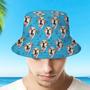 Custom Bucket Hat Unisex Face Bucket Hat Personalize Wide Brim Outdoor Summer Cap Hiking Beach Sports Hats Gift For Lover-Dog Pattern Bucket Hat