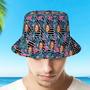 Custom Bucket Hat Unisex Face Bucket Hat Personalize Wide Brim Outdoor Summer Cap Hiking Beach Sports Hats Gift For Lover - Flamingo