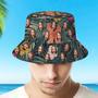 Custom Bucket Hat Unisex Face Bucket Hat Personalize Wide Brim Outdoor Summer Cap Hiking Beach Sports Hats Hawaiian Style Gift For Lover