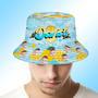 Custom Bucket Hat Unisex Face Bucket Hats Personalized Photo And Name Summer Blue Hats