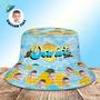 Custom Bucket Hat Unisex Face Bucket Hats Personalized Photo And Name Summer Blue Hats