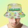 Custom Bucket Hat Unisex Face Bucket Hats Personalized Photo And Name Summer Green Hats