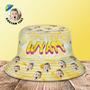 Custom Bucket Hat Unisex Face Bucket Hats Personalized Photo And Name Summer Yellow Hats