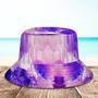 Custom Bucket Hat Unisex Personalized Face Hiking Beach Sports Hats Purple Abstract Texture