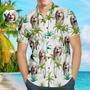 Custom Dag Face Men's Hawaiian Shirts With Coconut Tree For Pet Lover