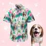 Custom Dag Face Men's Hawaiian Shirts With Flamingo For Pet Lover