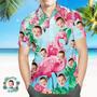 Custom Face All Over Print Hawaiian Shirt Flamingo Summer Hawaiian Shirt For Men