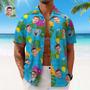 Custom Face All Over Print Men's Hawaiian Shirt Cute Koala And Leaves Gift For Him