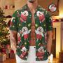 Custom Face All Over Print Men's Hawaiian Shirt The Pug Santa Custom Hawaiian Shirt