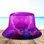 Custom Face Bucket Hat Personalized Hiking Beach Sports Hats Unisex Purple Abstract Texture