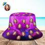 Custom Face Bucket Hat Personalized Hiking Beach Sports Hats Unisex Purple Abstract Texture