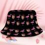 Custom Face Bucket Hat Unisex Personalised Photo Flamingo Summer Cap Hiking Beach Hats