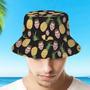 Custom Face Bucket Hat Unisex Personalised Photo Pineapple Summer Cap Colorful Hiking Beach Hats