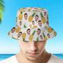 Custom Face Bucket Hat Unisex Personalised Photo Pineapple Summer Cap Colorful Hiking Beach Hats