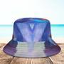 Custom Face Bucket Hat Unisex Personalized Wide Brim Outdoor Summer Hats Blue And Purple Oil Painting Style