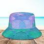 Custom Face Bucket Hat Unisex Personalized Wide Brim Outdoor Summer Hats Green And Purple Oil Painting Style