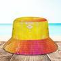 Custom Face Bucket Hat Unisex Personalized Wide Brim Outdoor Summer Hats Orange And Yellow Abstract Texture