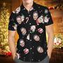 Custom Face Family Matching Hawaiian Outfit Christmas Pool Party Parent-Child Wears - Snowman Skiing Candy Cane Holiday Gifts