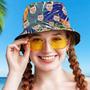 Custom Face Hat Hawaiian Fisherman Hat Bucket Hat Beach Sports Hat